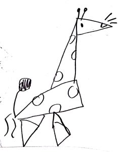 Sneltekenen driehoekige giraf